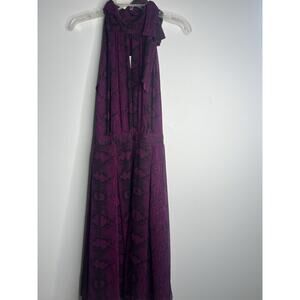 White House Black Market WHBM Sleeveless Dress Sz 12 Lined Purple Snakeskin
